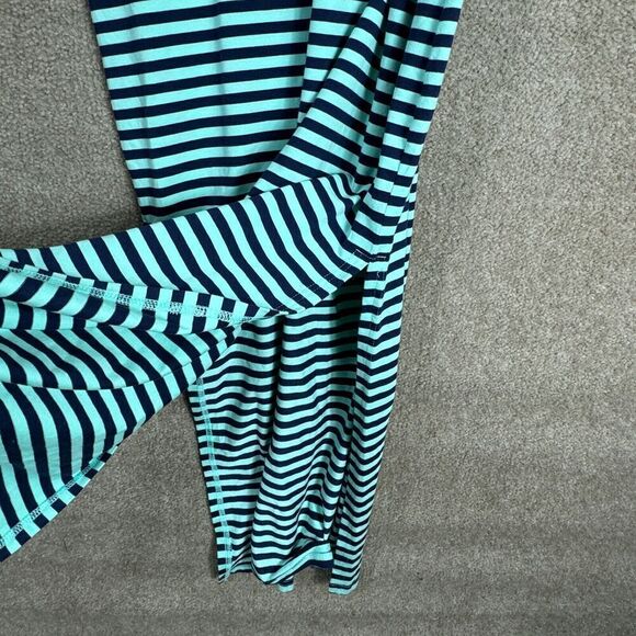 STS Sail to Sable Maxi Dress Size Medium Green/Navy Striped Racerback Side Slits - Picture 5 of 9